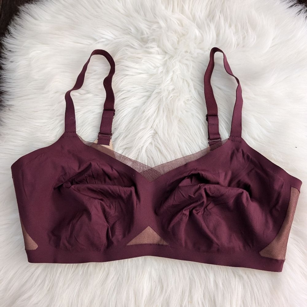 Honeylove Women's Crossover Bra 1X 40C/D Maroon Red Purple